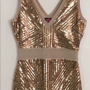 Gold sequin dress